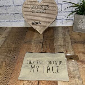 💜 NEW Backroads Textiles Rustic Makeup Bag This Bag Contains My Face